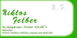 miklos felber business card